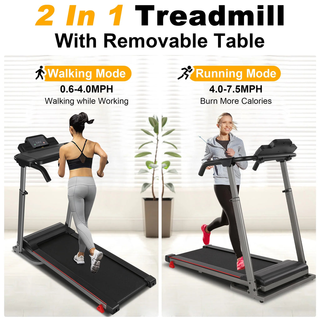 2.5 HP Portable Folding Treadmill with Incline（Gray） B769325