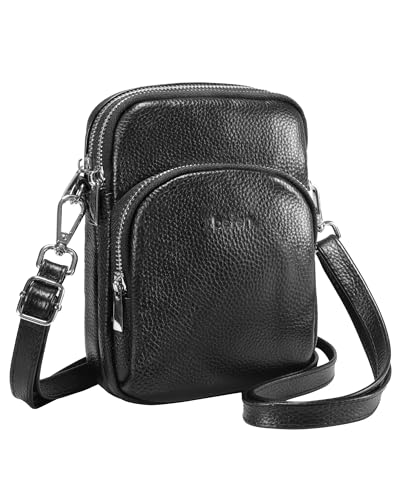 Small Genuine Leather Crossbody Bag with RFID Blocking Card Slots J263