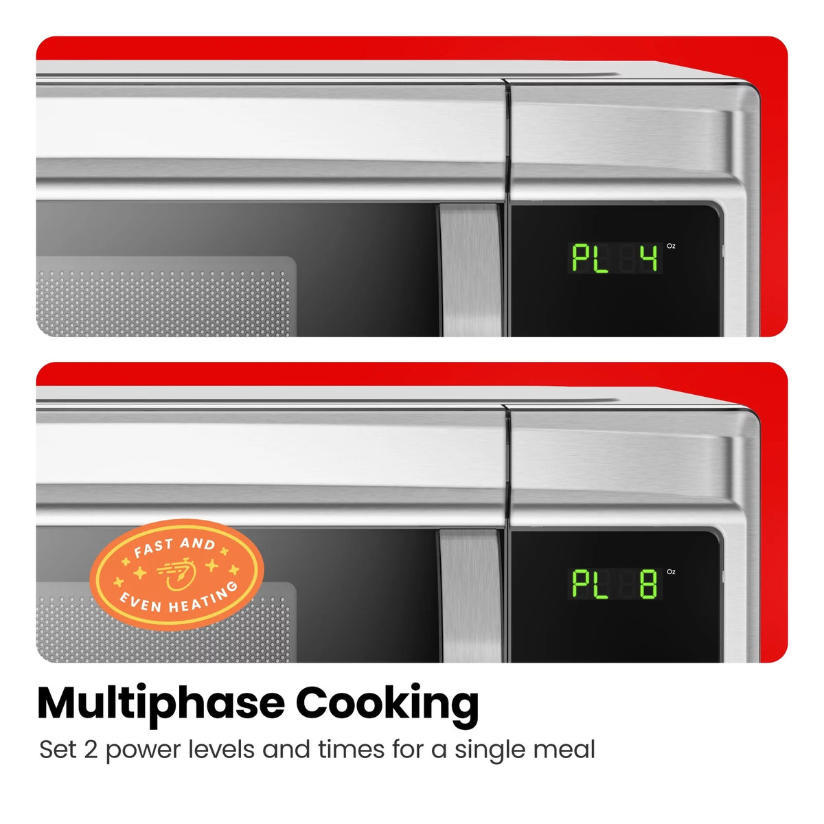 1.3 Cu Ft 1000 Watts Stainless Steel Countertop Microwave Oven U830