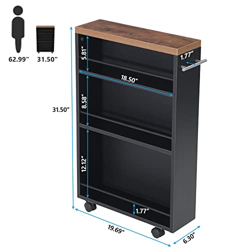 Slim 4-Tier Rolling Storage Cart with Handle Y342298