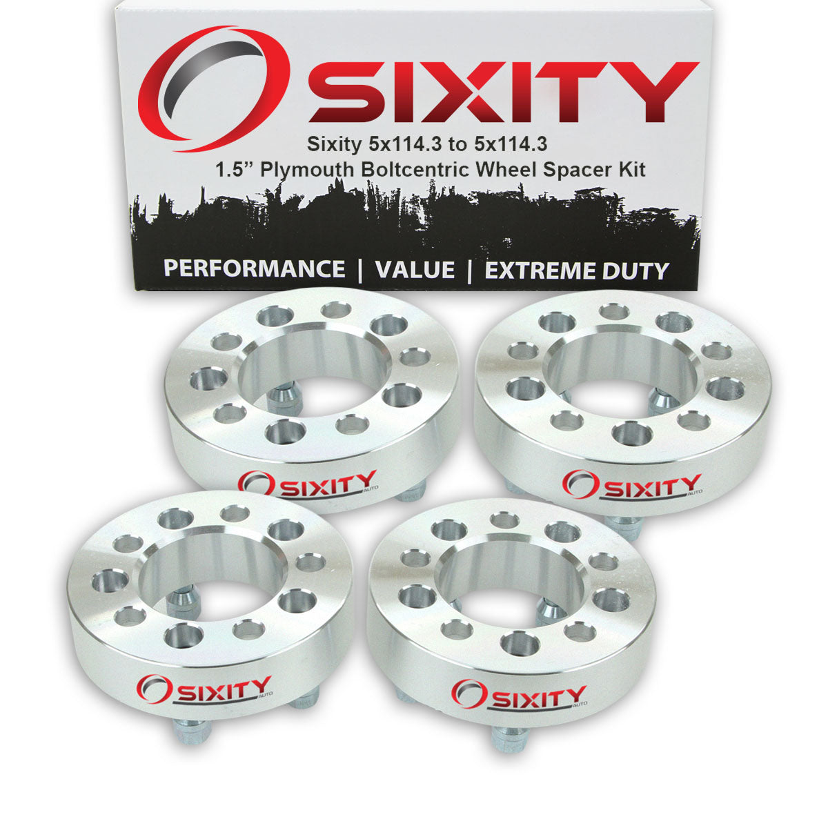 4 pc 1.5" 5x114.3 Wheel Spacers with 1/2-20tpi 1.25in Studs Lugs P40364