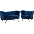 2 Piece Velvet Living Room Furniture Set with Loveseat and Accent Chair Q28172