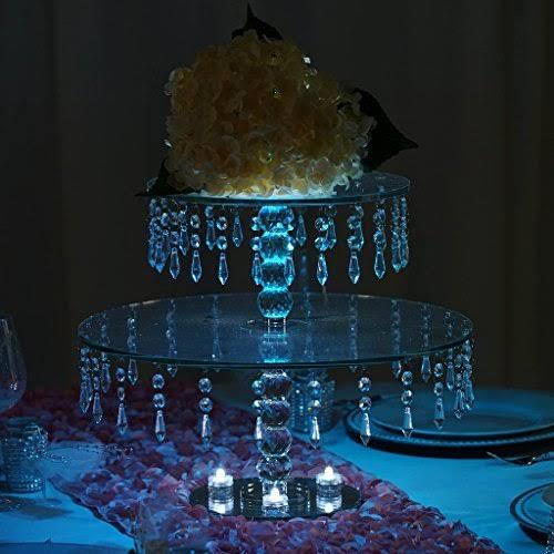 16x22 Round Crystal Glass Wedding Cake Riser Stand Y5808