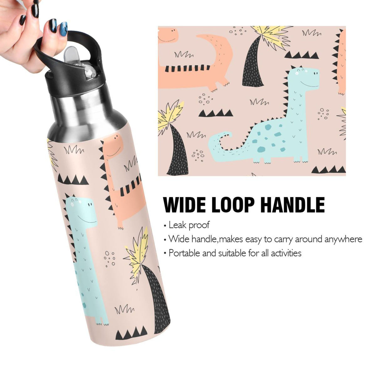 Blue Stainless Steel Vacuum Insulated Water Bottle with Straw Lid 20 OZ S28978