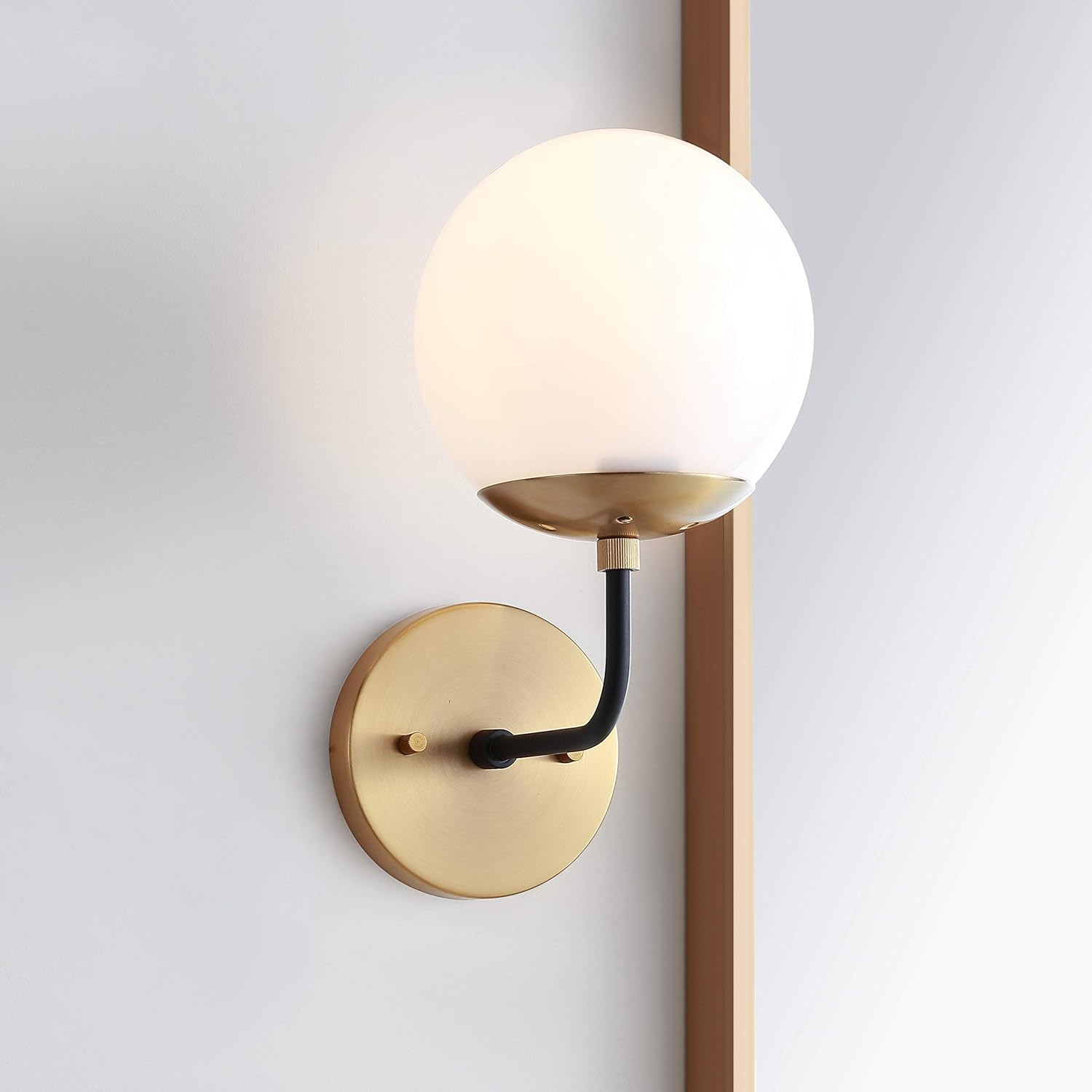 Brass Gold and Black Wall Sconce K3615