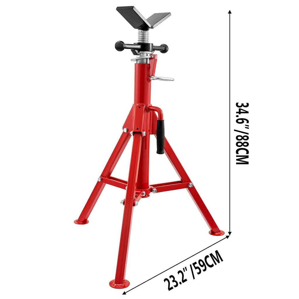V Head Pipe Stand, Adjustable Height 24-42, 2500 lb. Load Capacity, Carbon Steel N180