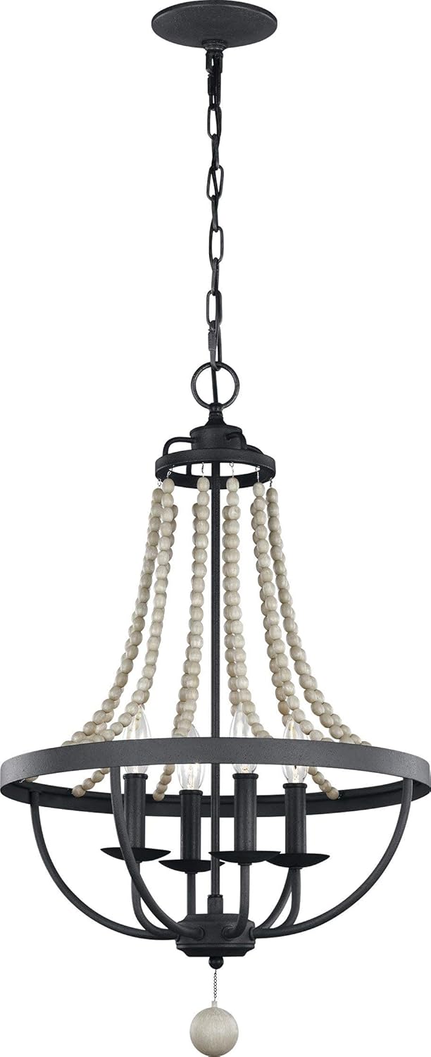 Bronze 6-Light Candle Bead Chandelier Y434