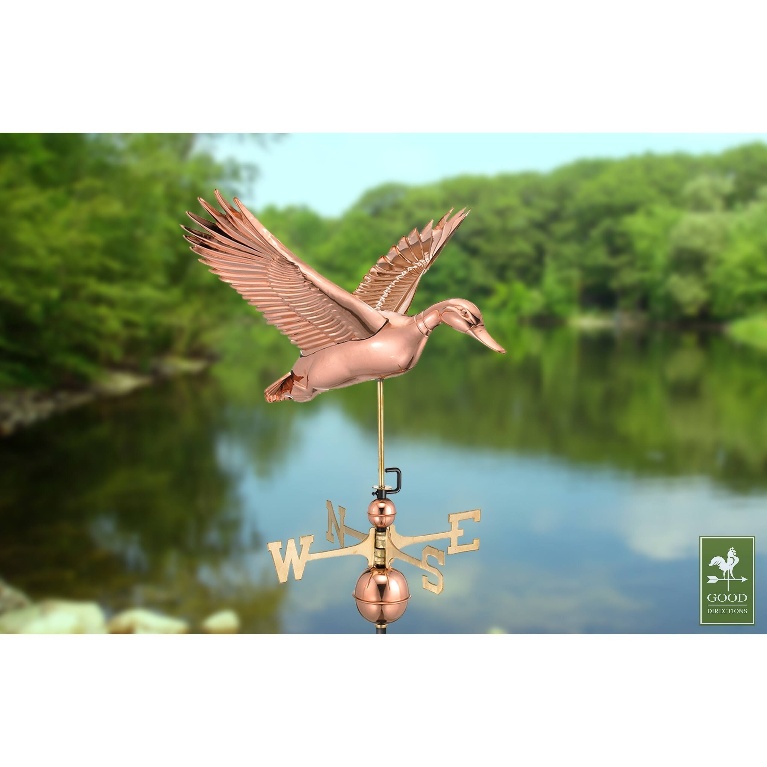 Flying Duck with Arrow Weathervane - Pure Copper A3084
