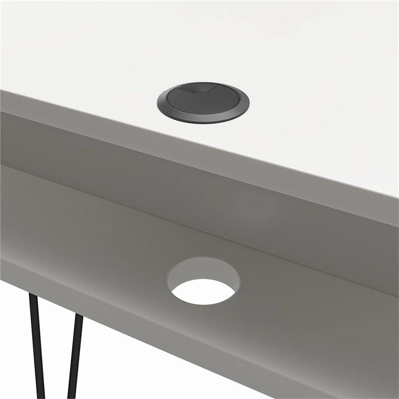 White Computer Desk with Storage T449033