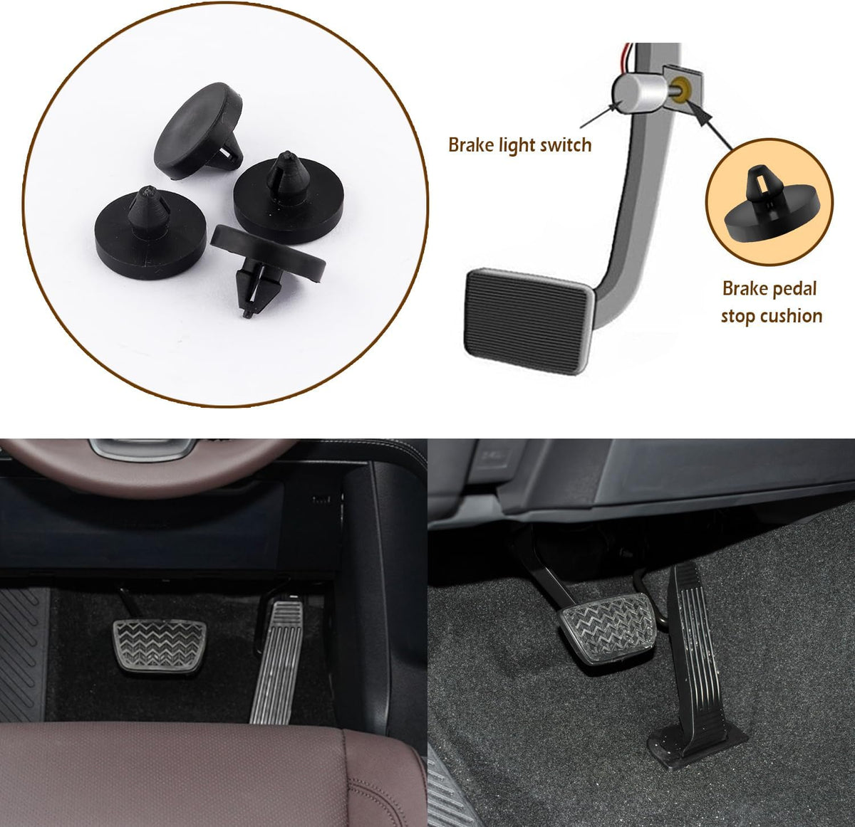 8PCS Rubber Brake Pedal Stop Pad S7099