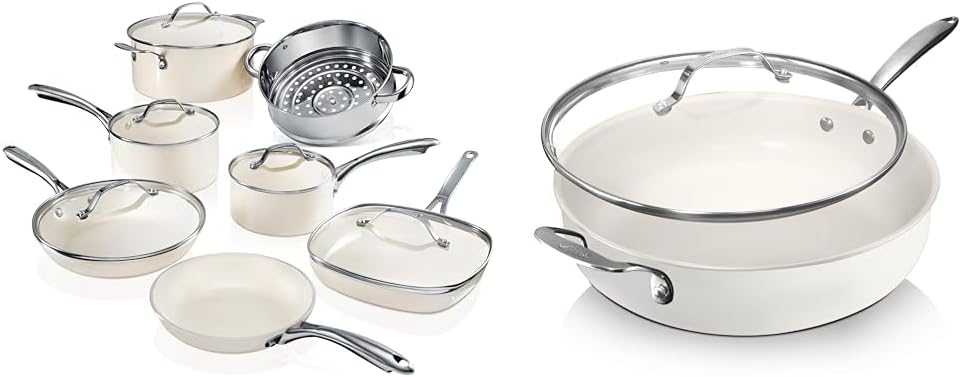 12 Pc Non Stick Ceramic Pots and Pans Set C351