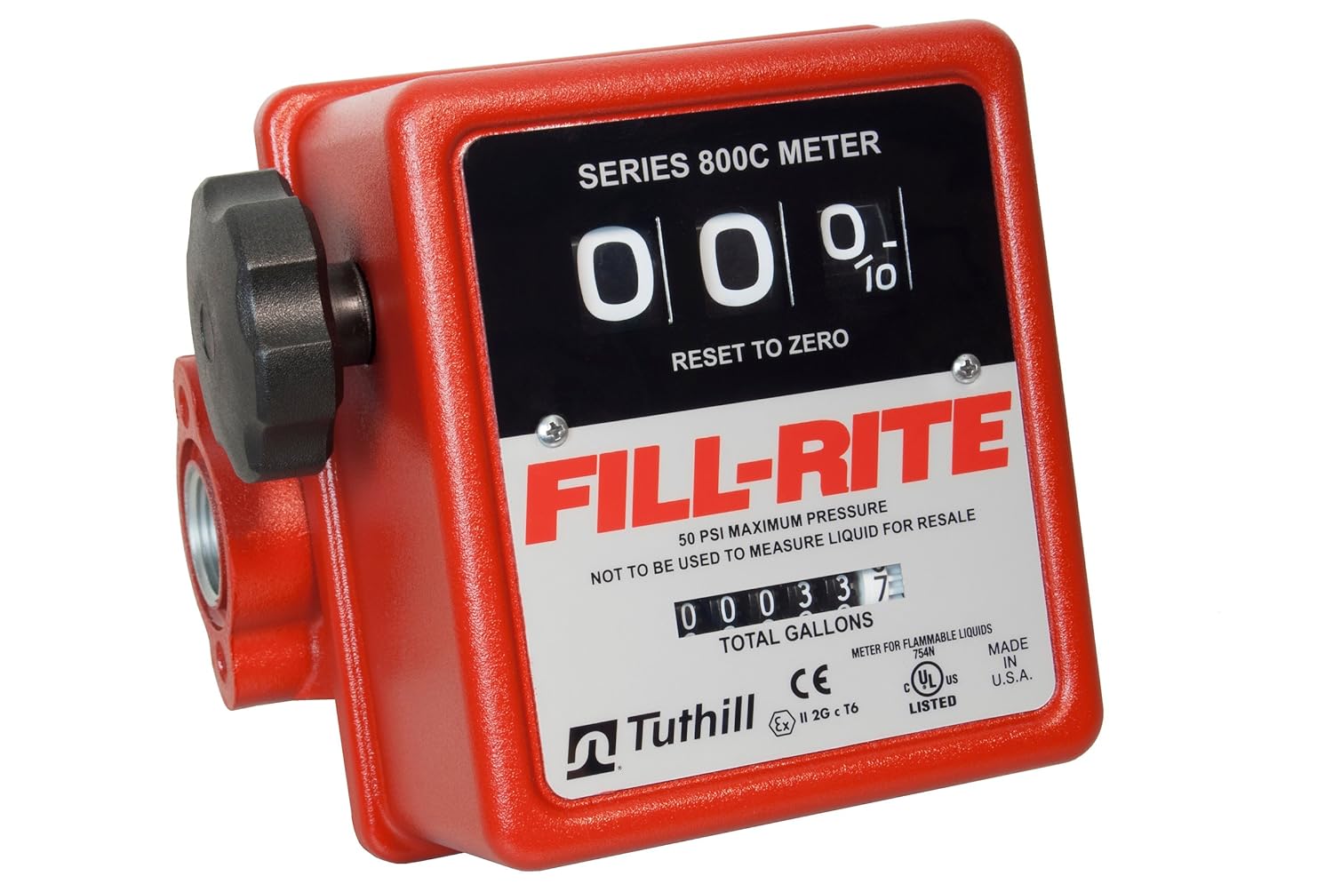 3 Wheel Mechanical Fuel Transfer Gallon Meter O4156