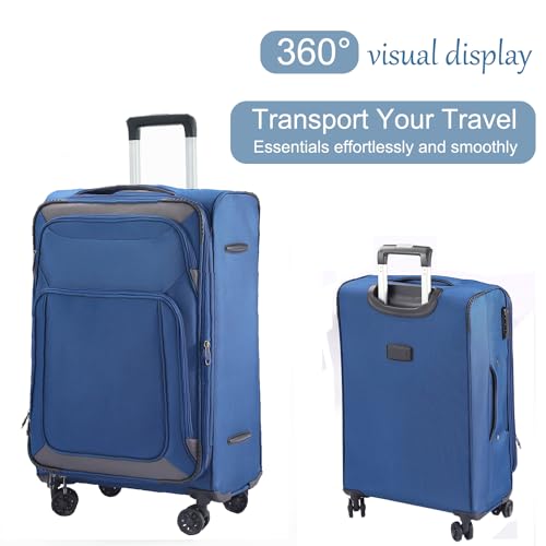3pcs Softside Luggage Set with Spinner Wheels and TSA Lock J594031