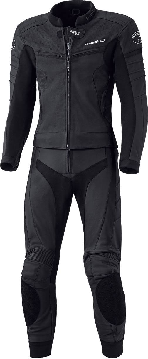 Two Piece Motorcycle Leather Suit, Black, Size 58 A98868