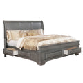 Gray Wooden Queen Size Bed with Storage Drawers X87903