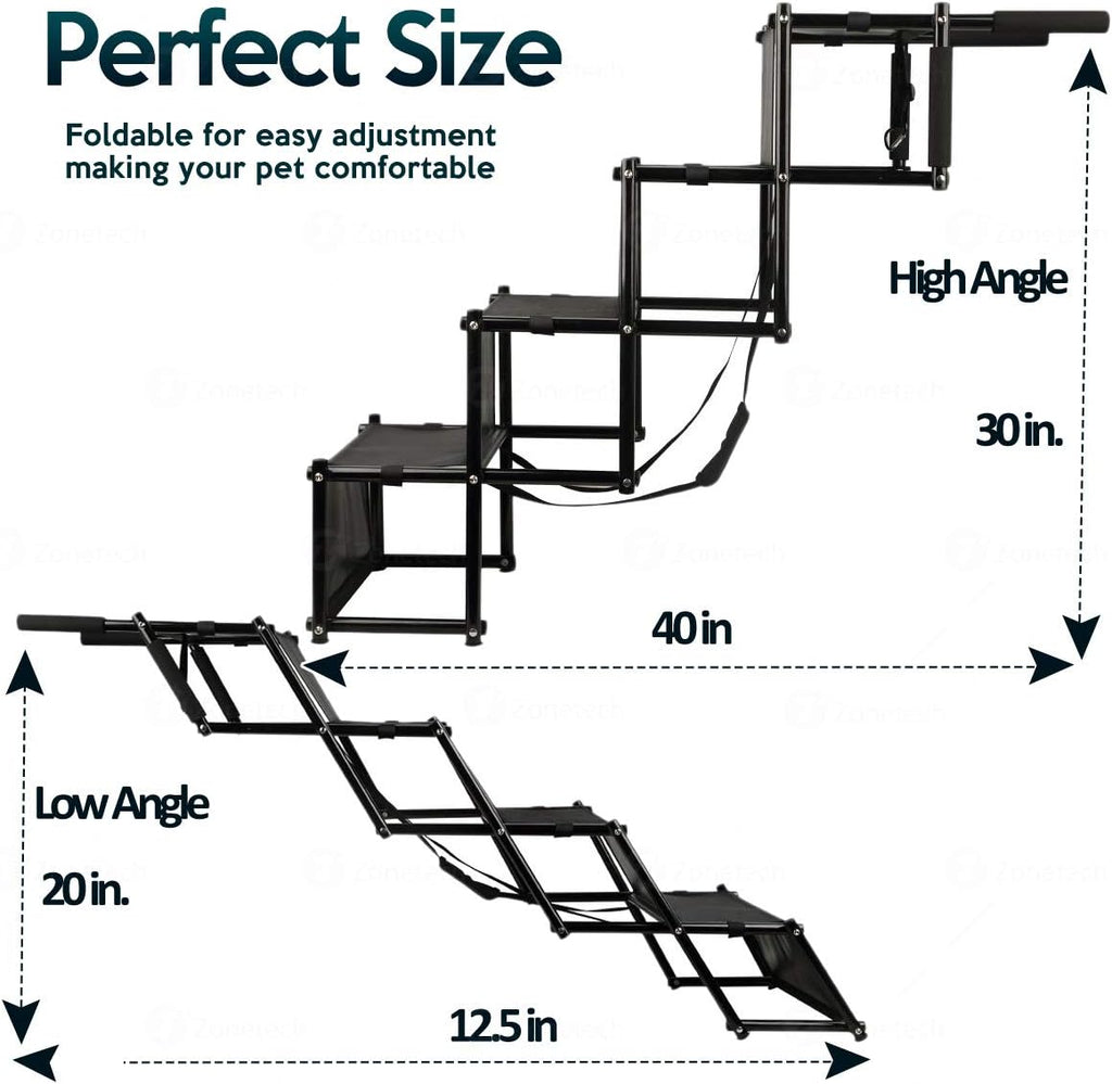 Foldable Step Stairs with Metal Frame N364