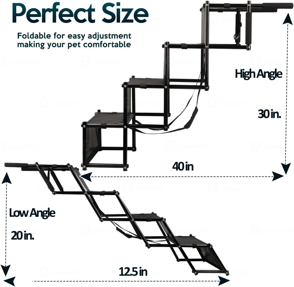 Foldable Step Stairs with Metal Frame N364
