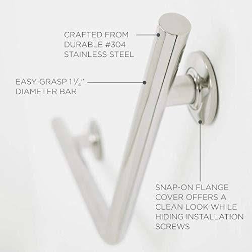 18x22 Angled Grab Bar Satin Stainless J1893