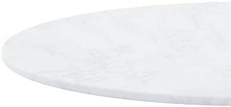 Round Dining Table with Marble Table Top Metal Base Pedestal Table U4416