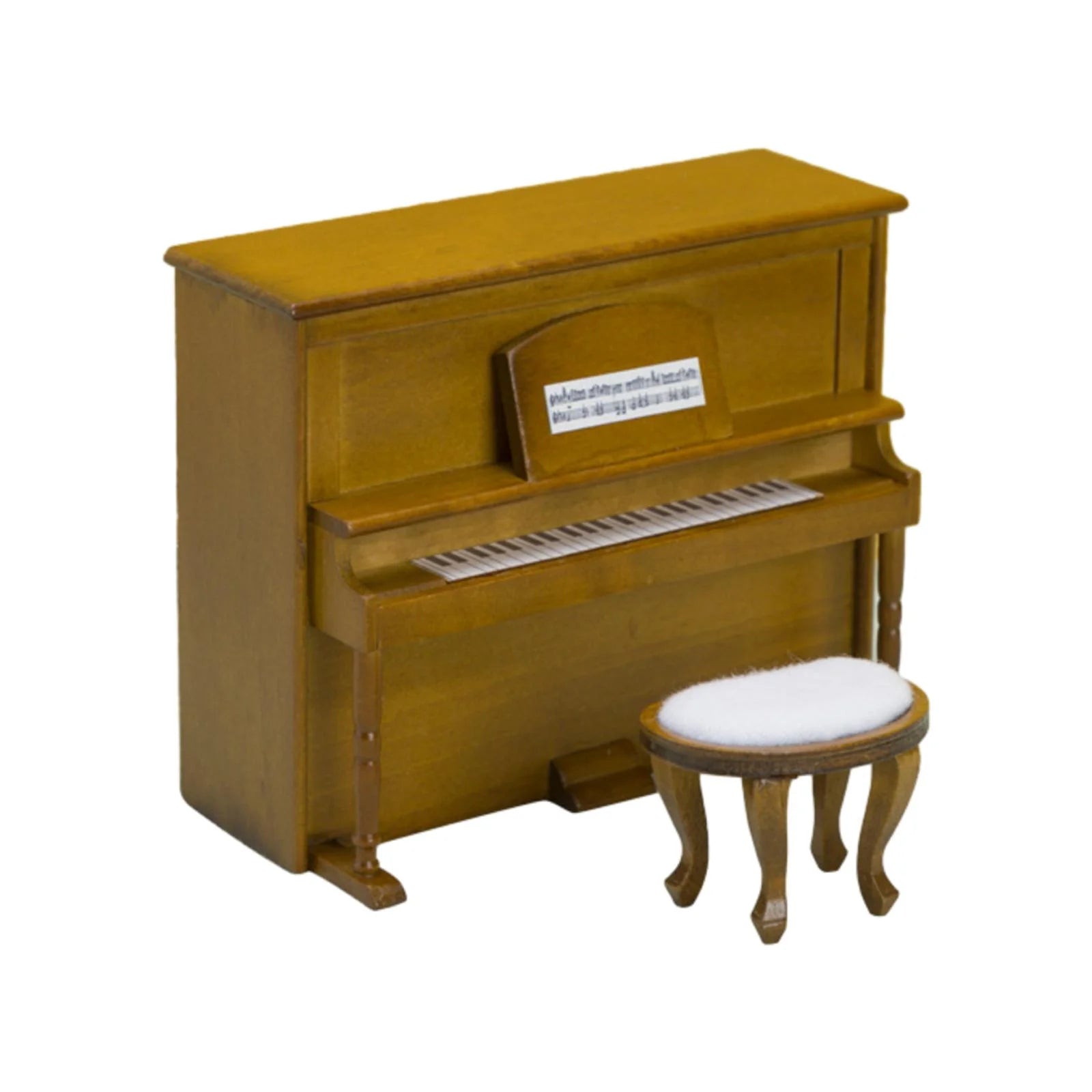 Walnut Miniature Upright Piano with Stool S342