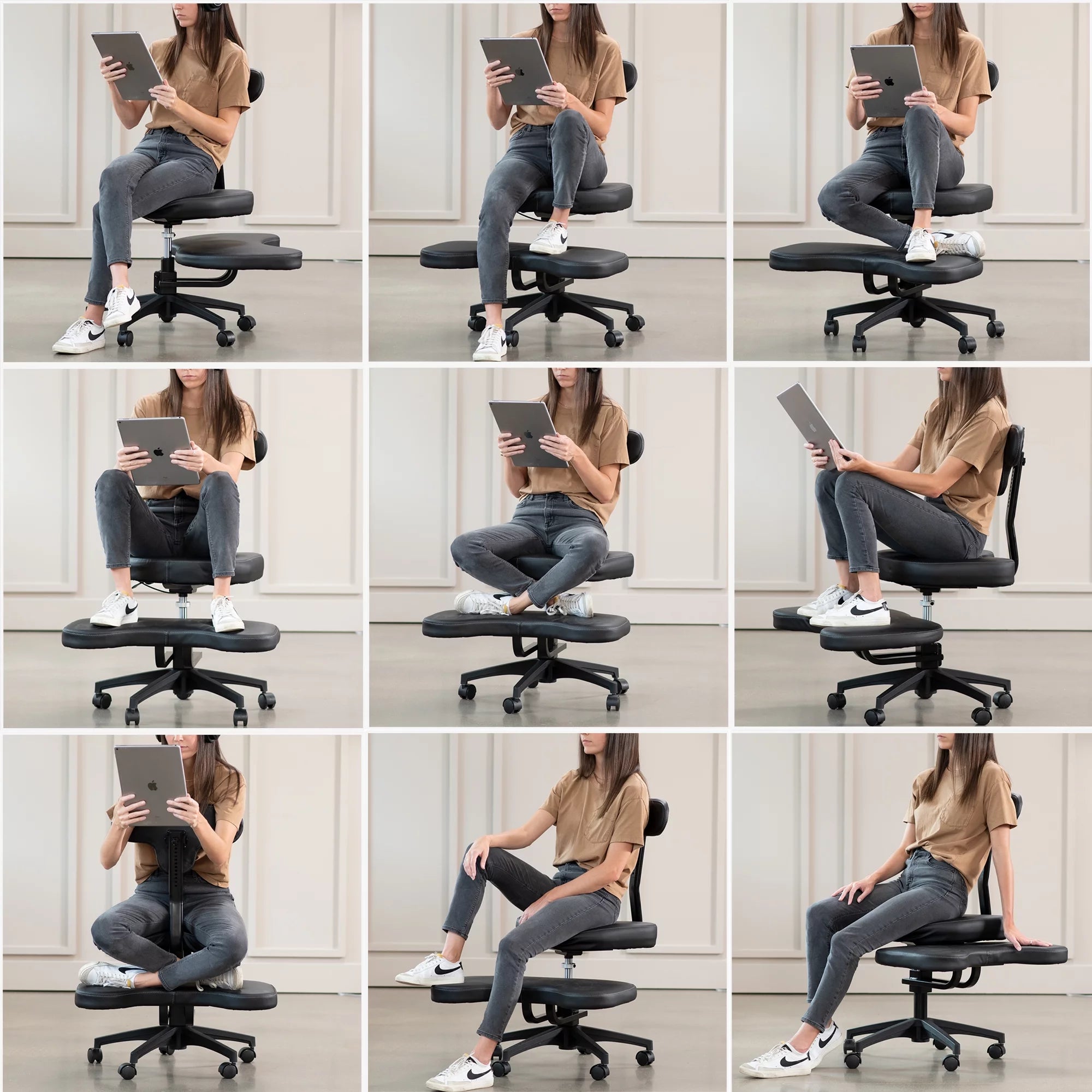 Black Ergonomic Cross Legged Swivel Chair P261
