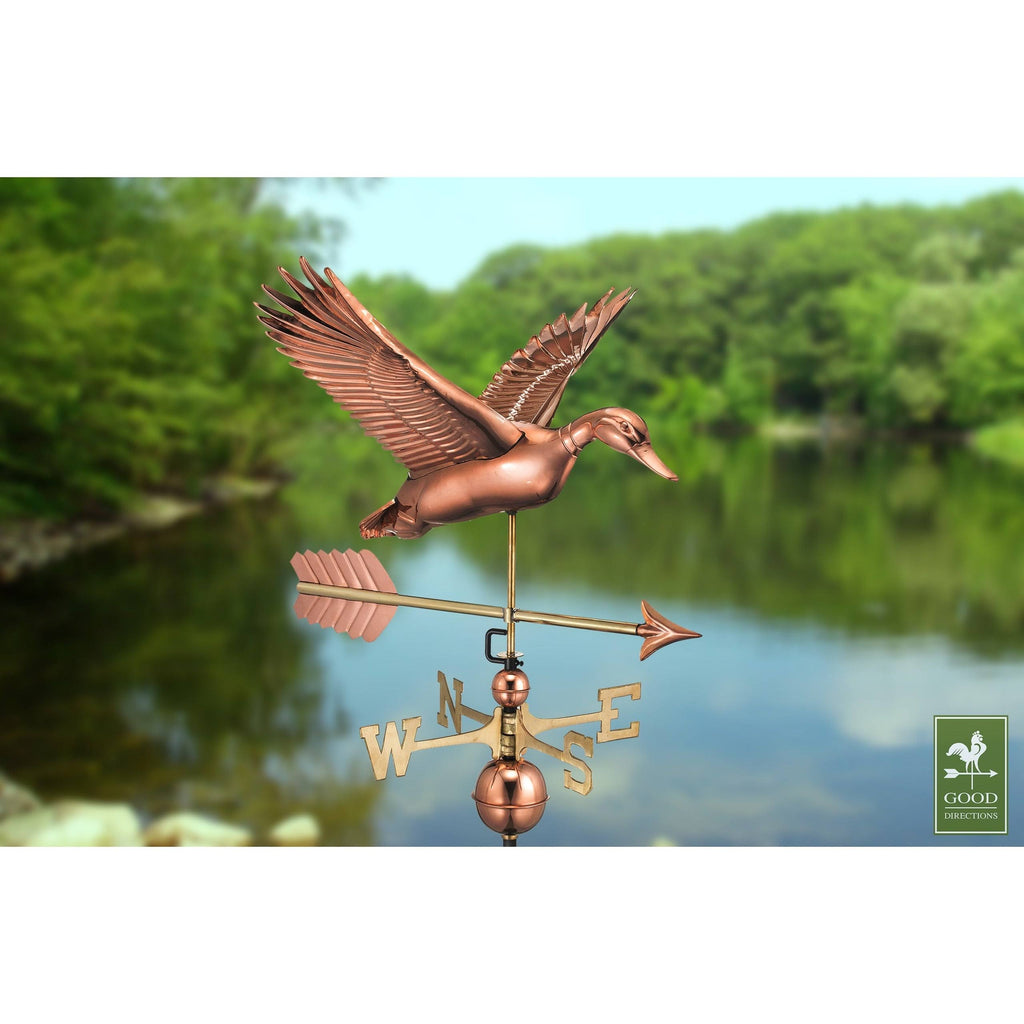 Flying Duck with Arrow Weathervane - Pure Copper A3084