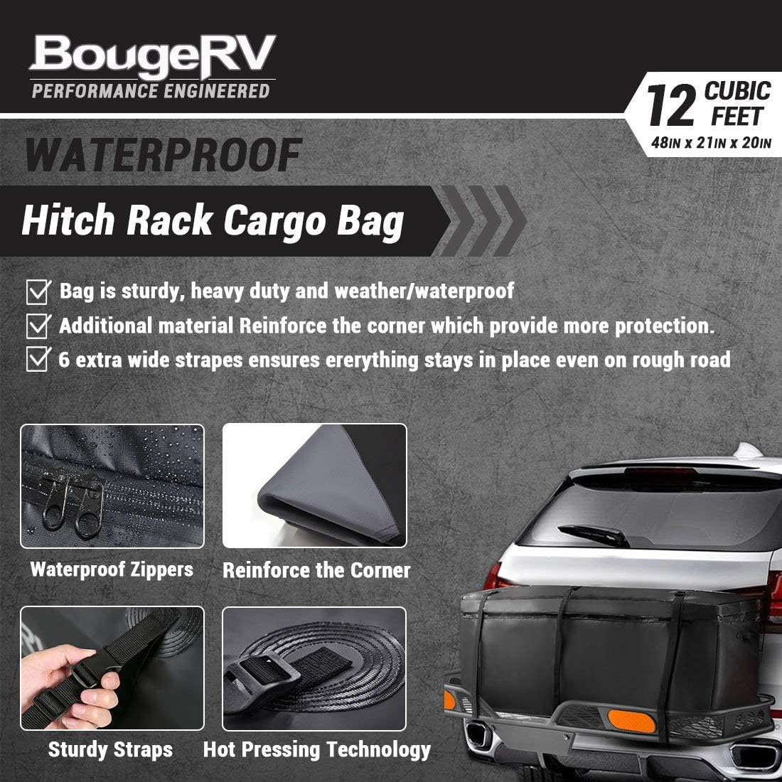 Waterproof Hitch Cargo Carrier Bag (48'' L x 20'' W x 22'' H) N961902