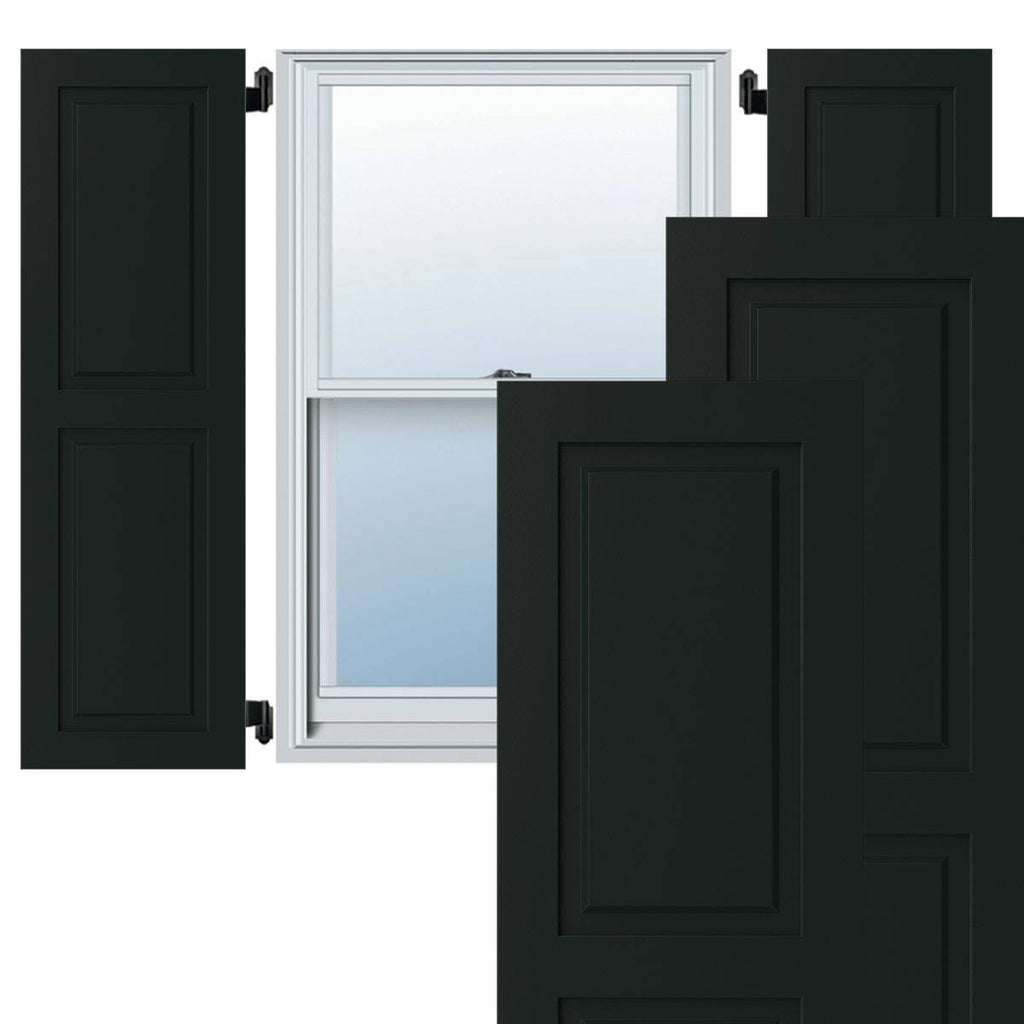 Black Forest Green Exterior Composite Raised Panel Shutters I3205