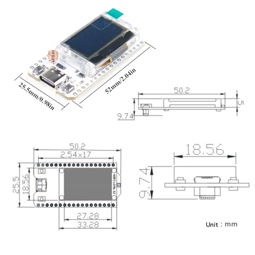 868MHz 915MHz WiFi LoRa 32 V3 Module Development Board Type-C SX1262 Integrated WiFi Bluetooth ESP32 0.96 inch OLED Display 8MB Flash IOT Lora Dev-Board Antenna U.FL IPEX to SMA 915MHz I6542
