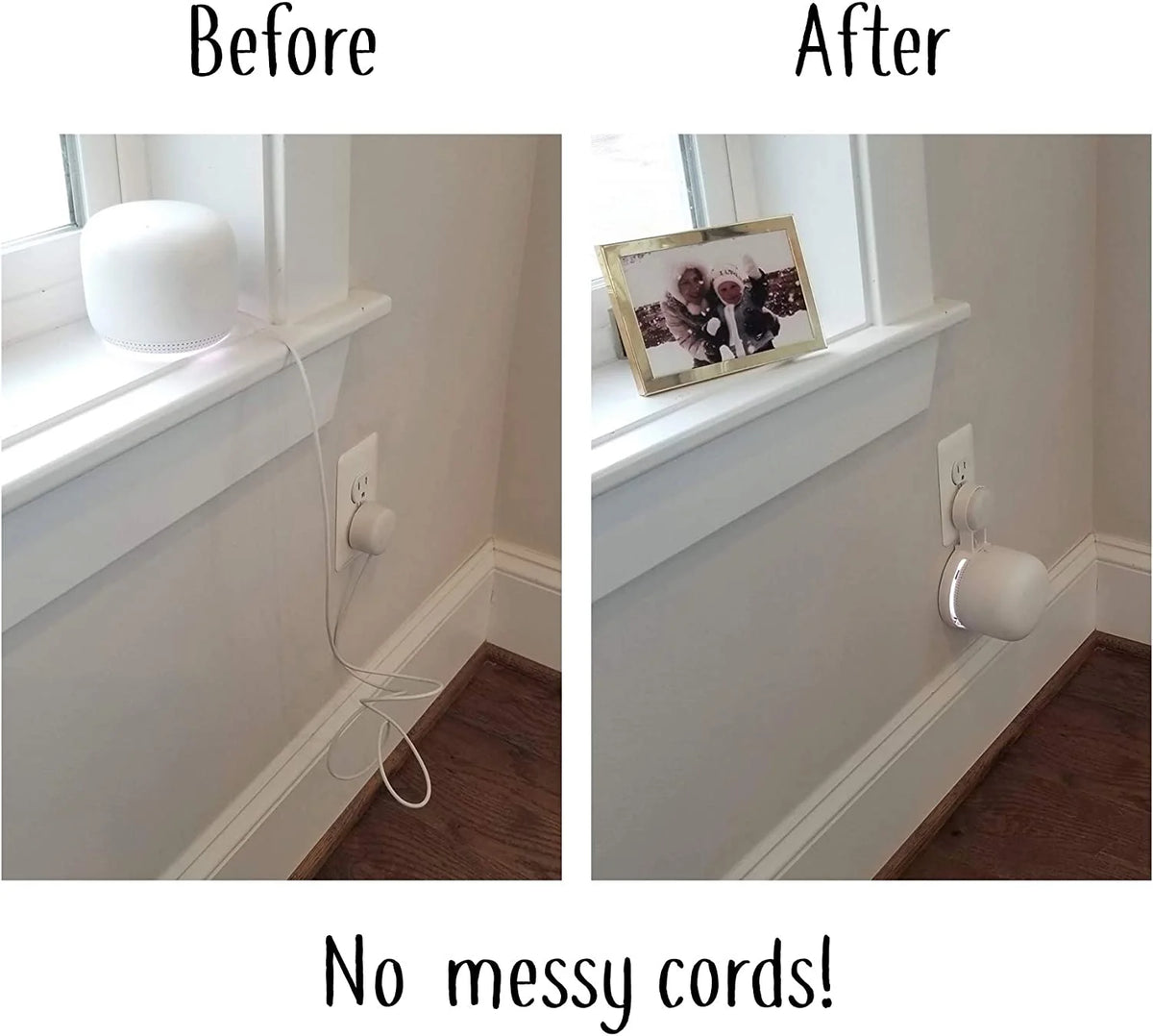 Lowest Profile Outlet Holder Mount for Google Nest WiFi Point M44652