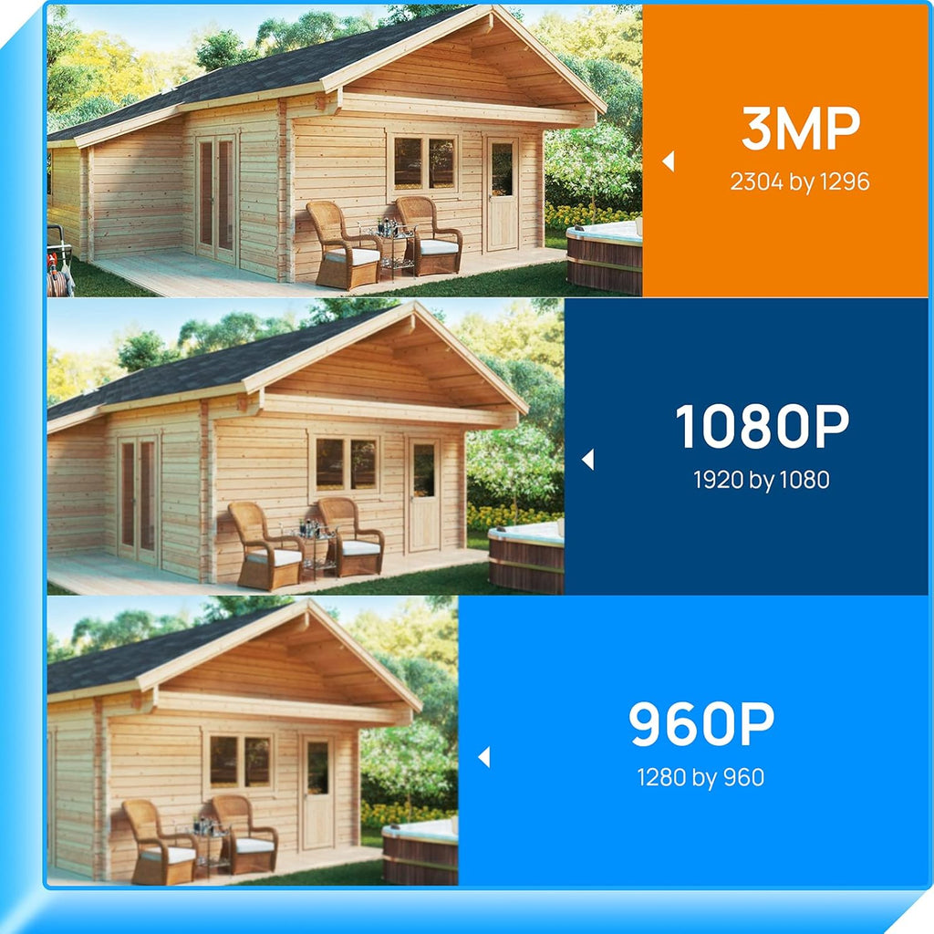2K Wireless 8 CH NVR Kit 8Pcs 3MP WiFi Bullet Security Camera System with 3TB Hard Drive Z2941
