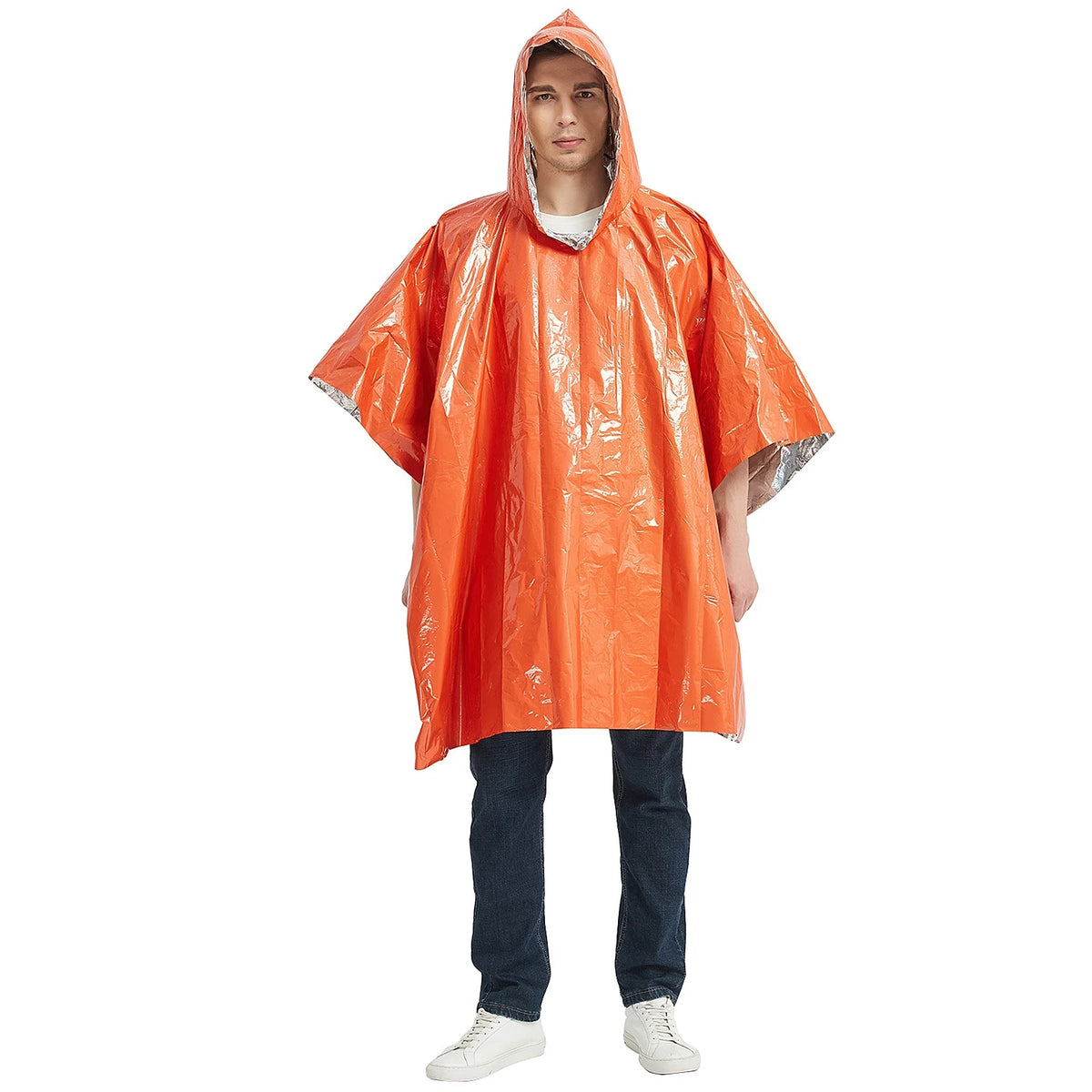 Waterproof Heat Reflective Thermal Poncho Raincoat with Sleeping Bag and Tent Shelter Y24154