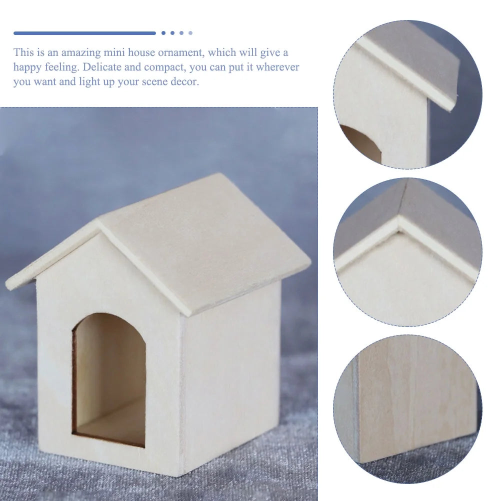 Miniature House Model Wood Ornament K61903