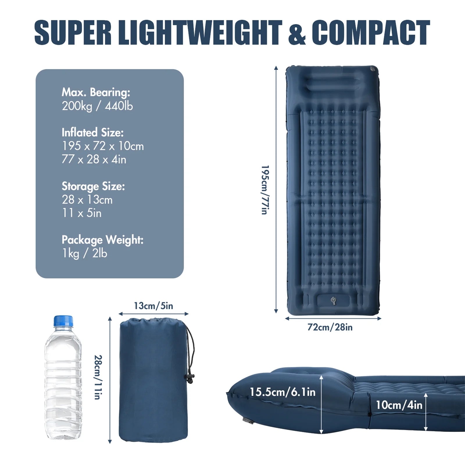 Inflatable Sleeping Pad 4 Inch Thick Air Mattress B81606