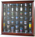 Walnut Finish Shot Glass Display Case Cabinet with Glass Door S74031