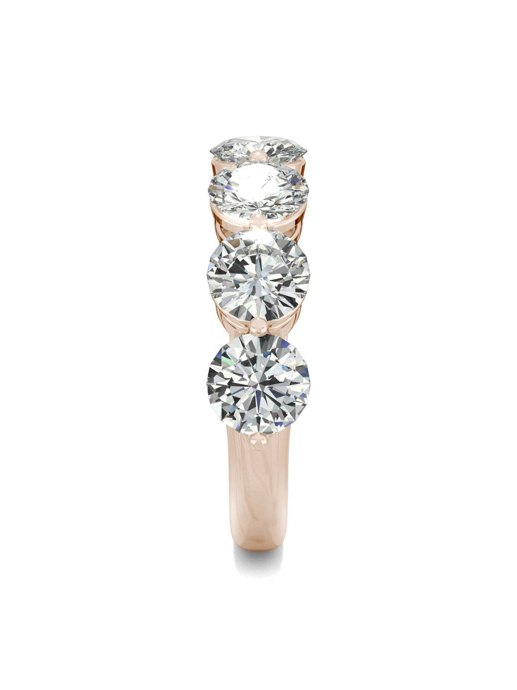 14K Rose Gold Moissanite 5mm Round Wedding Band Size 5 B98881