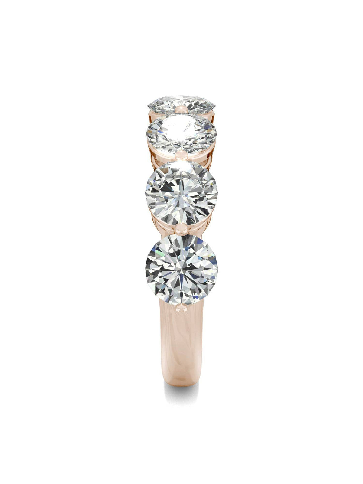 14K Rose Gold Moissanite 5mm Round Wedding Band Size 5 B98881