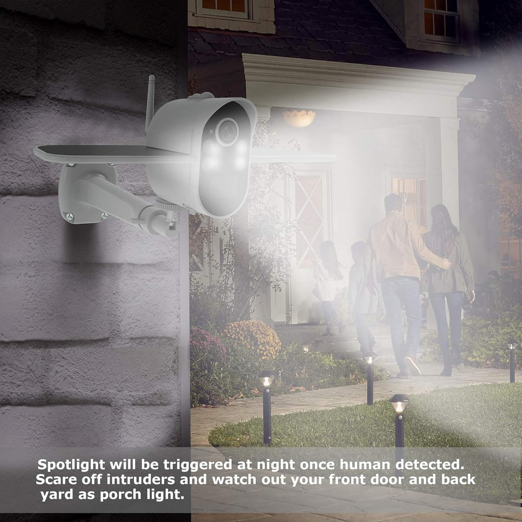 Wireless Outdoor Security Camera with Spotlight Color Night Vision and IP66 Waterproof T9627