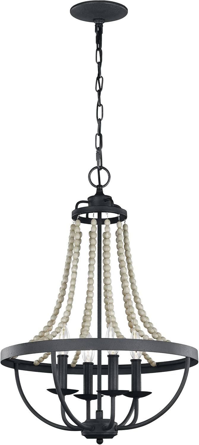 Bronze 6-Light Candle Bead Chandelier Y434