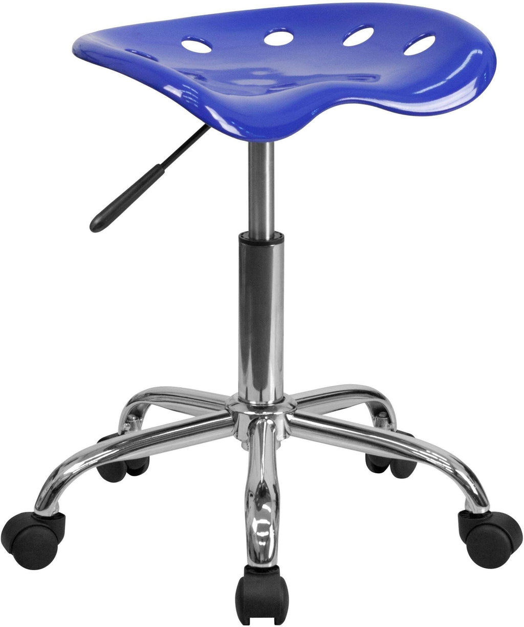 Nautical Blue Tractor Seat Chrome Stool J822207