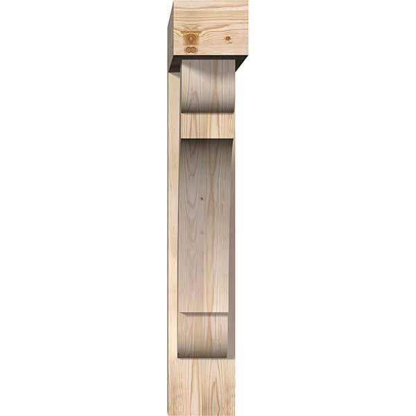 Douglas Fir Smooth Bracket with Offset Brace F3414