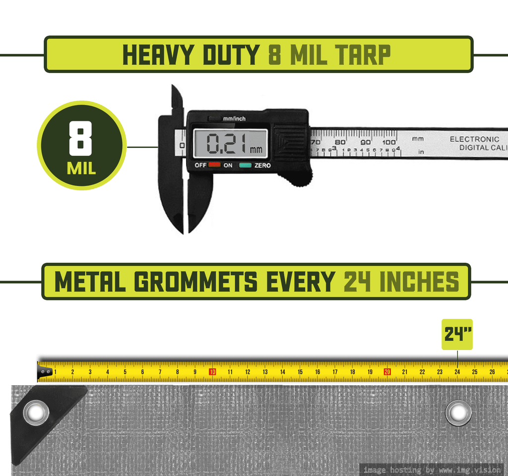 8 Mil Heavy Duty Waterproof Tarp 20′ X 30′Ft L506168