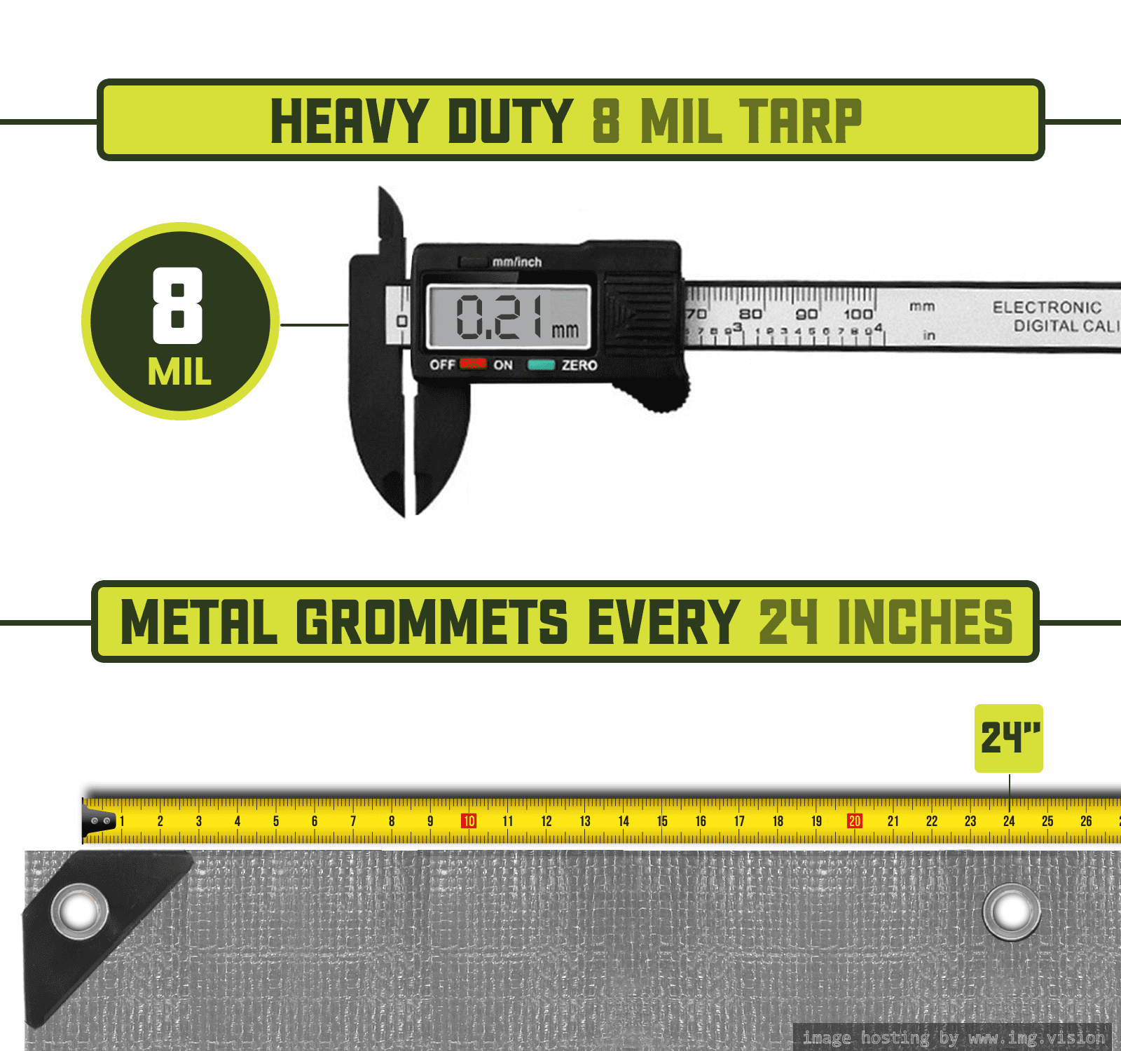 8 Mil Heavy Duty Waterproof Tarp 20′ X 30′Ft L506168