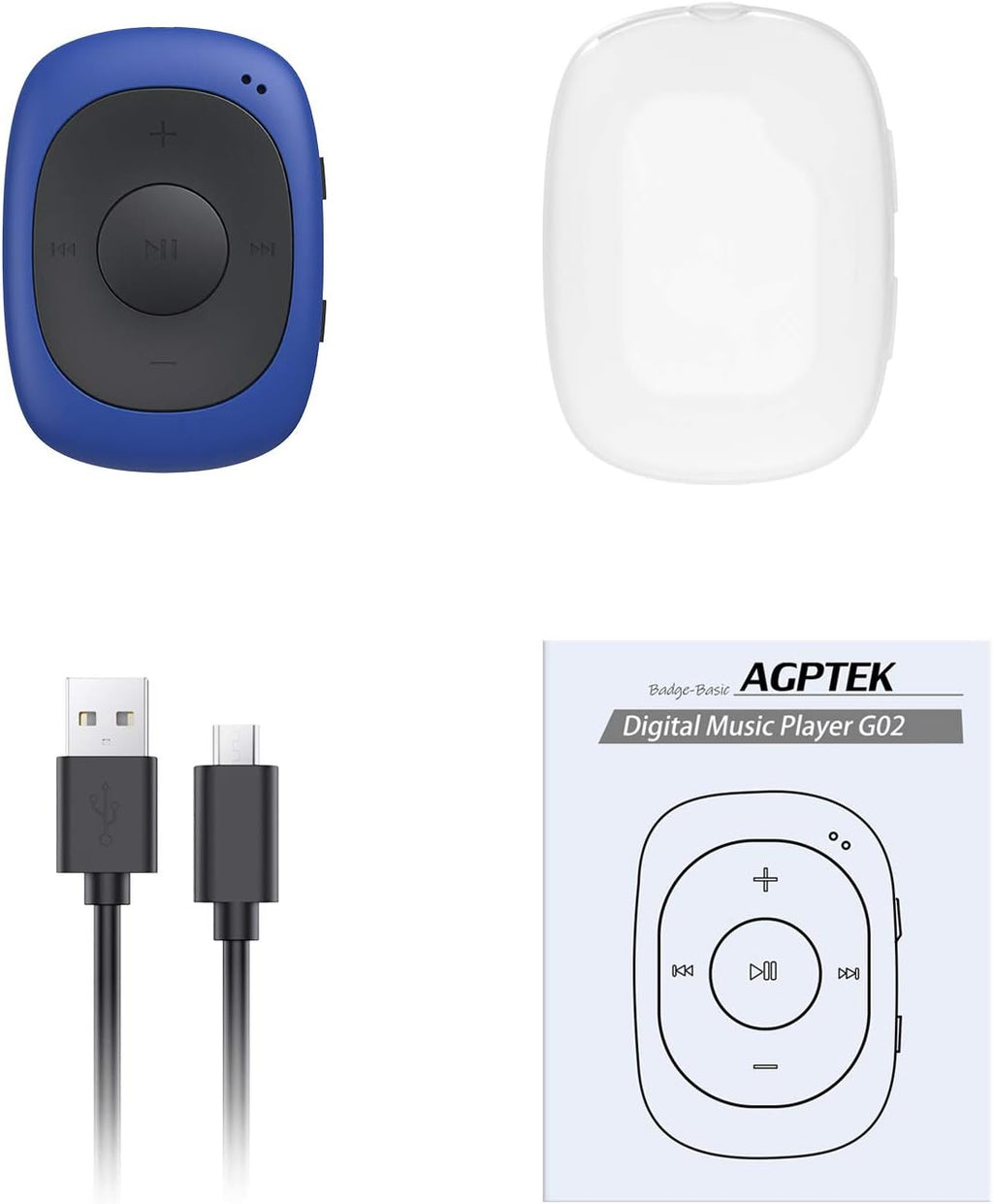 Blue 8GB Clip MP3 Player with FM Radio F528167