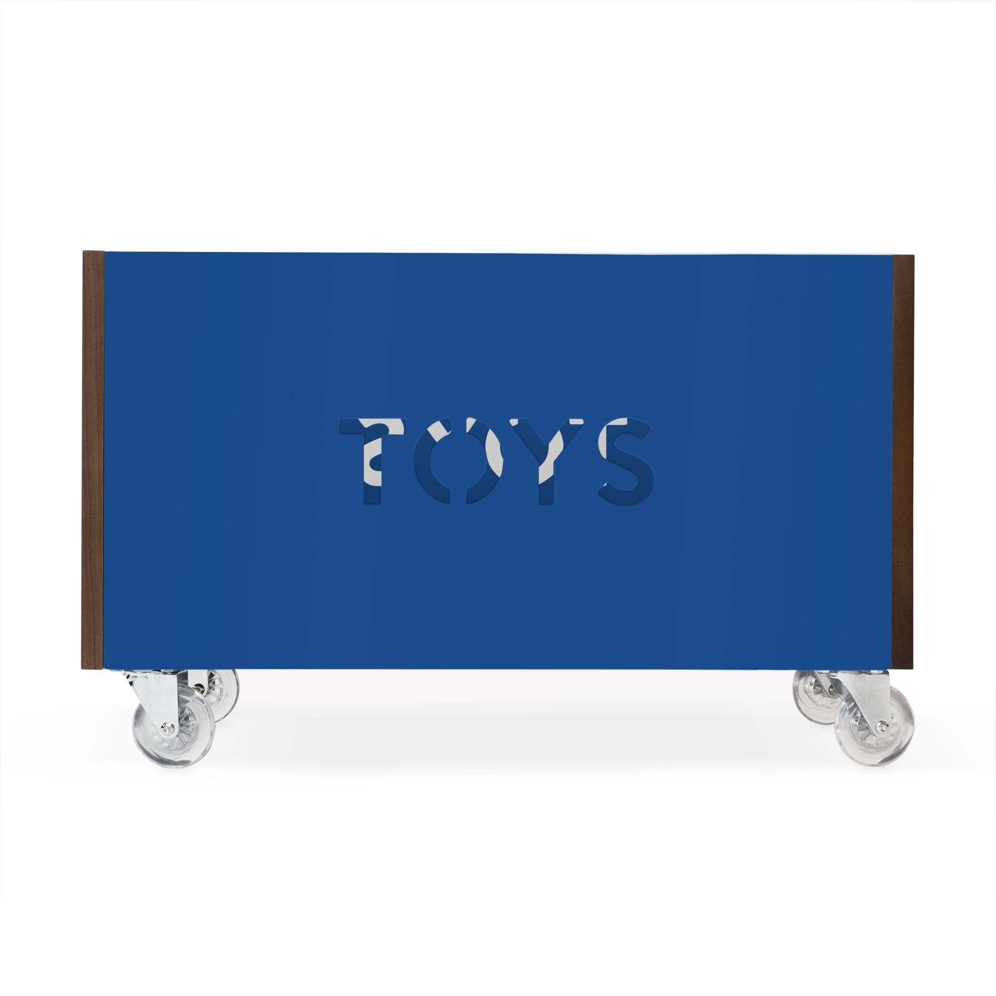 Walnut / Red Toy Box Chest on Casters Y5007