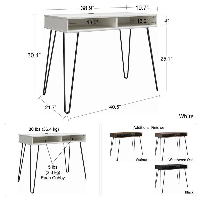 White Computer Desk with Storage T449033