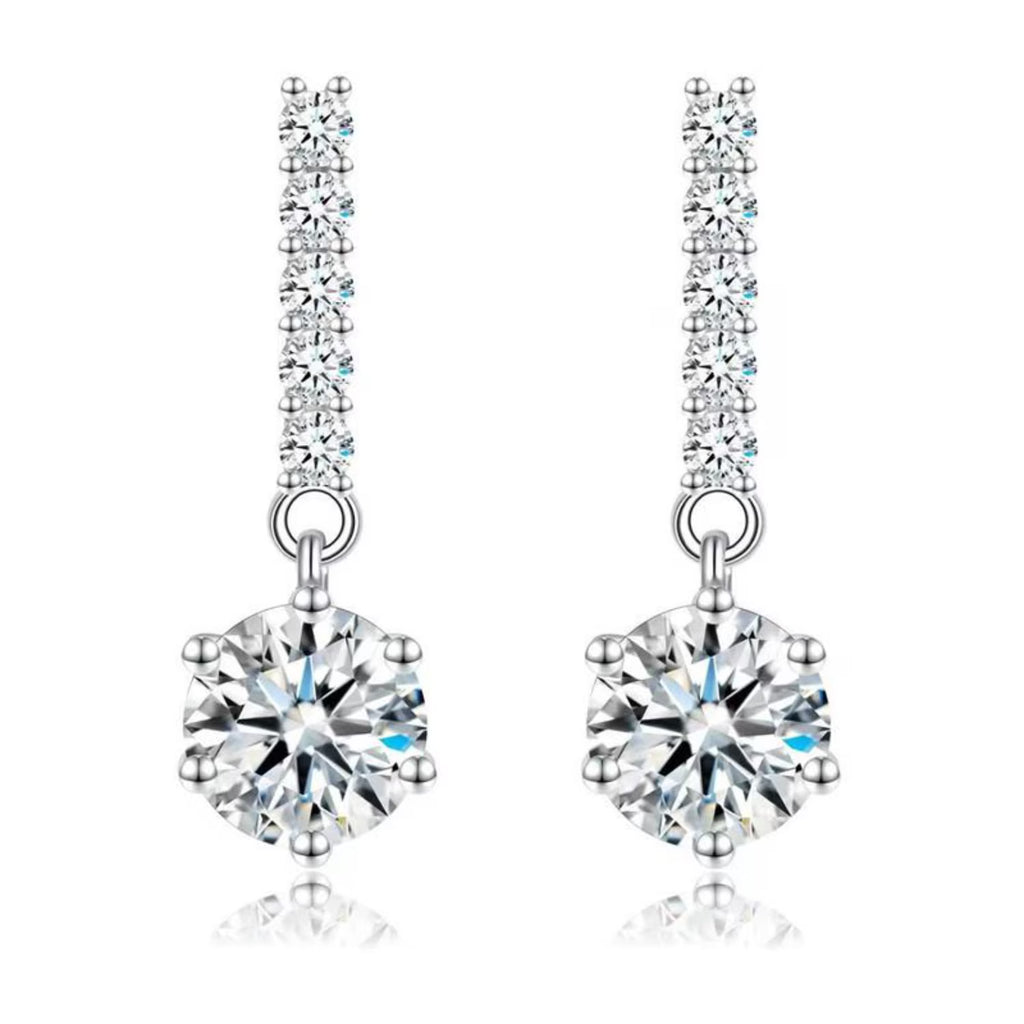 2 Carat D Color VVS1 Moissanite Dangle Earrings S925 Sterling Silver Drop Earrings W570565
