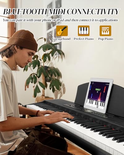 88 Key Full Size Digital Piano with Bench and 3 Pedal Unit (Black) Z542738