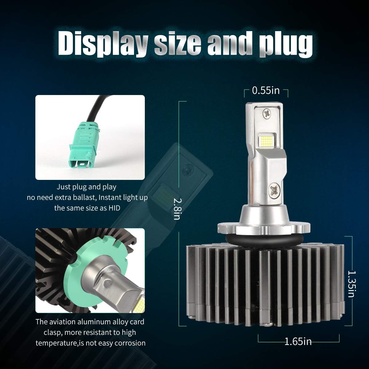 6000K White LED Headlight Bulb Conversion Kit Pack of 2 G8179