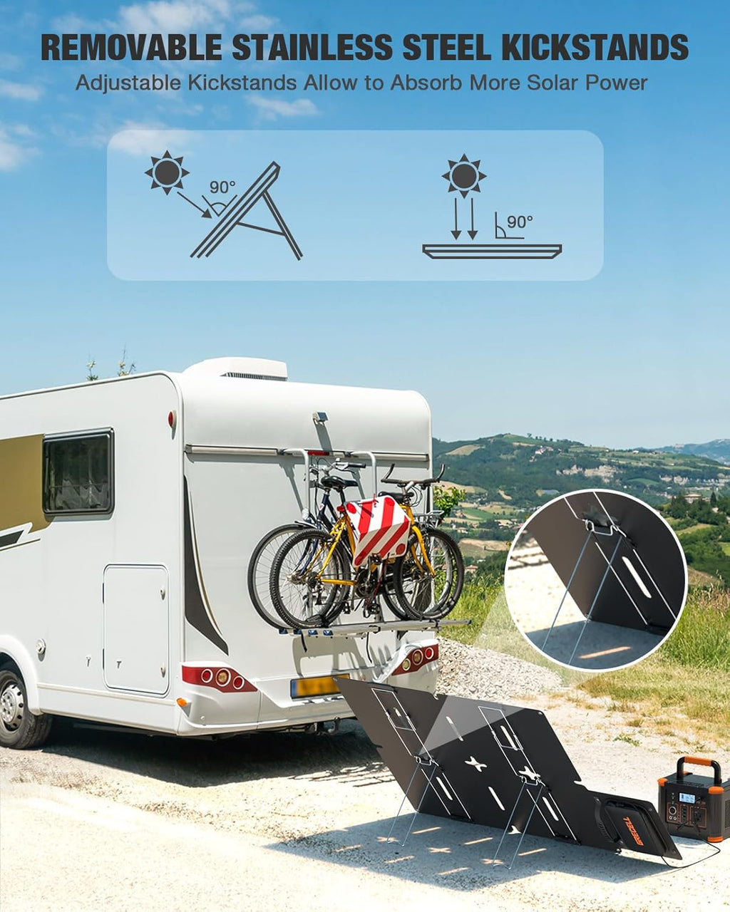 Portable Power Station 300W (Peak 600W) with 80W Foldable Solar Panel, 288Wh Solar Generator, 110V Pure Sine Wave AC Outlet Backup Lithium Battery L9750